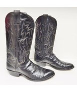 Justin Lizard Boots Snakeskin Reptile Western Cowboy 9306 USA Black Size... - £62.75 GBP