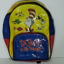 Dr Seuss And Friends Mini Backpack 12&quot; x 9&quot; Zipper Book Bag Yellow Cat Hat - £15.56 GBP