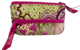 Vera Bradley 5.5 inch Zippered Keychain Wallet Pink Paisley Pattern - £5.36 GBP