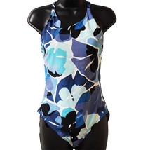 Nautica Ladies&#39; Size Large, Cross Back One Piece Swimsuit, Blue-White - $17.99