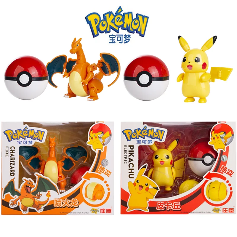 Pokemon Anime Figure Charizard Pikachu Mewtwo Pocket Monster Action Deformation - £14.06 GBP+