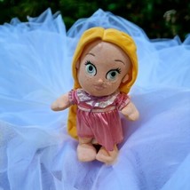 Disney Parks Disney Babies 12&quot; Plush Baby RAPUNZEL Cloth Hair Doll GUC - £7.79 GBP
