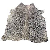 Gold Acid Washed Leopard Print Cowhide Rug Size: 7x6.2 feet Y-029 - $197.01