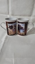 Set Of 2 Hunting Dog Mugs Chocolate Lab Spaniel Duck Waterfowl - £11.86 GBP