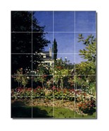 Claude Monet Garden Painting Ceramic Tile Mural BTZ06111 - $273.54 CAD+