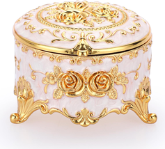 Mothers Day Gifts for Mom Wife, Vintage round Jewelry Box Small Trinket Storage  - £20.03 GBP