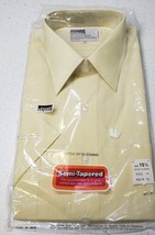 Montgomery Wards Men&#39;s Semi-Tapered Yellow Short Sleeve Dress Shirt 15-1/2 NIP - £25.94 GBP