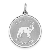 Sterling Silver English Springer Disc Charm Pendant Jewerly 26mm x 19mm - £22.55 GBP