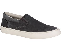 Sperry Mens Cutter Slip on Salt Washed Sneakers Color Sw Black Color 7.5 - £45.20 GBP