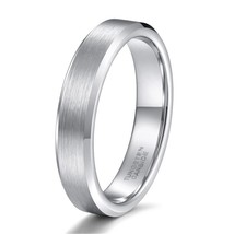 Ring Men Silver Color 6mm Tungsten Ring Brushed Classic Wedding Bands Male Engag - £21.77 GBP