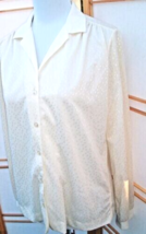 Vtg Top Secretary Blouse GRAFF button front ivory cream Classic Career cottage - £11.83 GBP