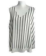 Torrid 1 Top Sleeveless Lined Striped Black Ivory V Neck Layered 1X 14/1... - $29.69