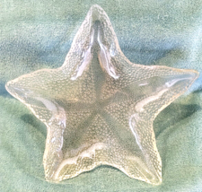 Starfish Dish Clear Glass 9 x 11 Embossed Bubble Bottom Seashore Beach C... - $31.57