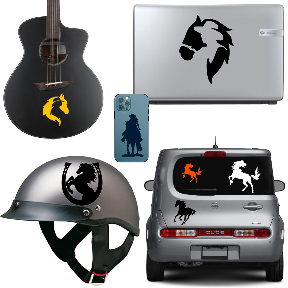 Arabian Horse Vinyl Decal Sticker Car Window Bumper Cup Horseshoe Wester... - $2.76+