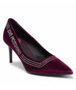 Love Moschino Pointed Court Velvet Pumps Burgundy Rhinestone VELLUTO BOR... - $163.35