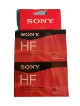 2 Pack Sony High Fidelity HF 90 Minute Blank Cassette Tapes NOS Sealed - £11.71 GBP