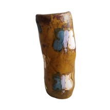 Art Pottery Vase Butterfly Hand Painted Lumpy Bumpy Leans Butterflies Wh... - £23.65 GBP