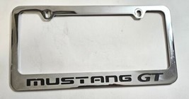 License Plate Frame for Mustang GT Brass - Chrome w/ Black Letters Embos... - $21.51
