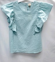 Women's XL Flutter Sleeve Tank Top A New Day Light Blue  image 2
