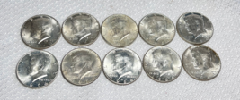 1964 Kennedy Half Dollar 90% Silver 10 Coins - £108.53 GBP