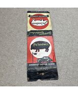 Vintage Match Book Pig Sandwich America’s Motor Lunch - $12.03 CAD