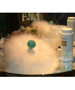 Turquoise Paradise 6 oz Perfumed Dusting Powder w/ Puff &amp; Stand by Rendi... - $59.99