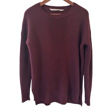 Athleta Womens Merino Wool Tunic Sweater Size Small Maroon Oversized Boh... - $514.81 MXN