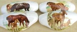 Ceramic Cabinet Drawer Pull Mare and Foal horse scenes (4) - £26.86 GBP