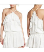 $295 nwt RAMY BROOK jules tank M white ruffle polka dot chiffon v-neck t... - $89.09