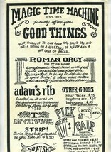 Magic Time Machine Proudly Offers You Good Things Menu 1970&#39;s - £25.05 GBP