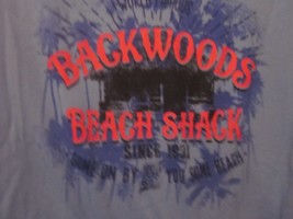 NWT - BACKWOODS BEACH SHACK Adult Size L Blue Short Sleeve Tee  - £11.00 GBP