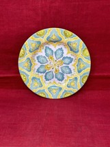 Laurie Gates Moroccan Floral Melamine Boho Moroccan 8.75&quot; Salad Plate Ye... - £6.21 GBP