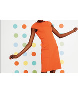 Boden Women’s Retro Midi Dress 4R Orange Embroidered Cap Sleeve Casual E... - $74.25 CAD