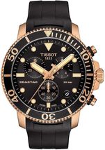Tissot T1204173705100 Mens Seastar Black Dial Black Silicone Band Watch - £314.50 GBP