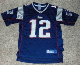 Boys Jersey NFL Football Short Sleeve V-Neck New England Patriots Brady-sz 14/16 - £16.33 GBP