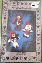 Stuff-n-Stitches #187 Jolly Trio 10&quot; Santa Snowman Bear Uncut Liz Hansen 1997 - £5.46 GBP