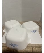 3 Piece Corning Ware Blue Cornflower set Lids 1qt 1.5qt 1.75qt - $41.40 CAD