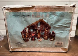 Kurt Adler Resin Complete Nativity Set of 7 Pieces (Includes 6 Figures + Stable) - £40.16 GBP