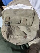Vintage 1940’s WW2 U.S. Army Military Musette Bag Green/Tan Canvas - $34.64