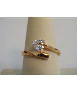 New RSC Size 7.25 gold ep sparkling cz triangle solitaire fashion cockta... - $20.00