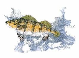 Nature&#39;s Bounty Beautiful Custom Fish Portraits[Yellow Perch ] Embroidered Iron  - £12.14 GBP