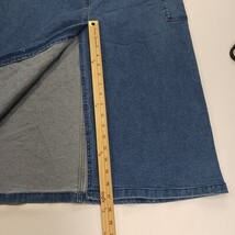Denim Wear Women's Blue Cotton Blend Rear Slit Denim Cargo Skirt Size Medium image 6