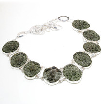 Green Moldavite Handmade Gemstone Christmas Gift Necklace Jewelry 18&quot; SA 1613 - £16.51 GBP