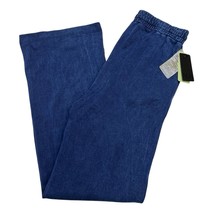 NUX Pants Womens S Terry Bootcut Blue Stone Pull On Bamboo Cotton Blend ... - $34.35