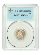 1857 10C PCGS PR64CAM ex: D.L. Hansen - £3,561.88 GBP