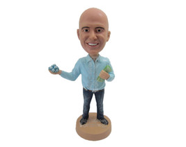 Custom Bobblehead Good Looking Guy In Shirt With Stuff In Hand - Leisure &amp; Casua - £71.14 GBP