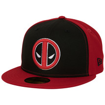 Deadpool Logo Black &amp; Red Panels New Era 59Fifty Fitted Hat Multi-Color - £41.07 GBP