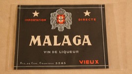 Vintage Malaga Vin De Liqueur label - £3.94 GBP