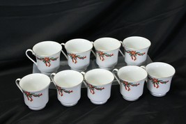 Tienshan Poinsettia And Ribbons Xmas Cups Lot of 12 - $39.19