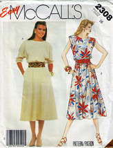 Vintage 1985 Misses' PULLOVER DRESS Pattern 2308-m Size 16 - $15.00